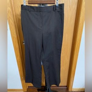 Ann Taylor Loft Women’s Petites Brown Pinstripe Wool Blend Dress Pants Size 10P